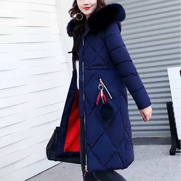 winter coatparka stitching slim longcoat for women - Picture 2 of 6